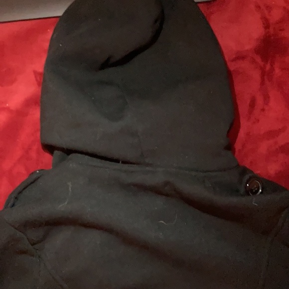 black button down coat w/ hood - Picture 4 of 4
